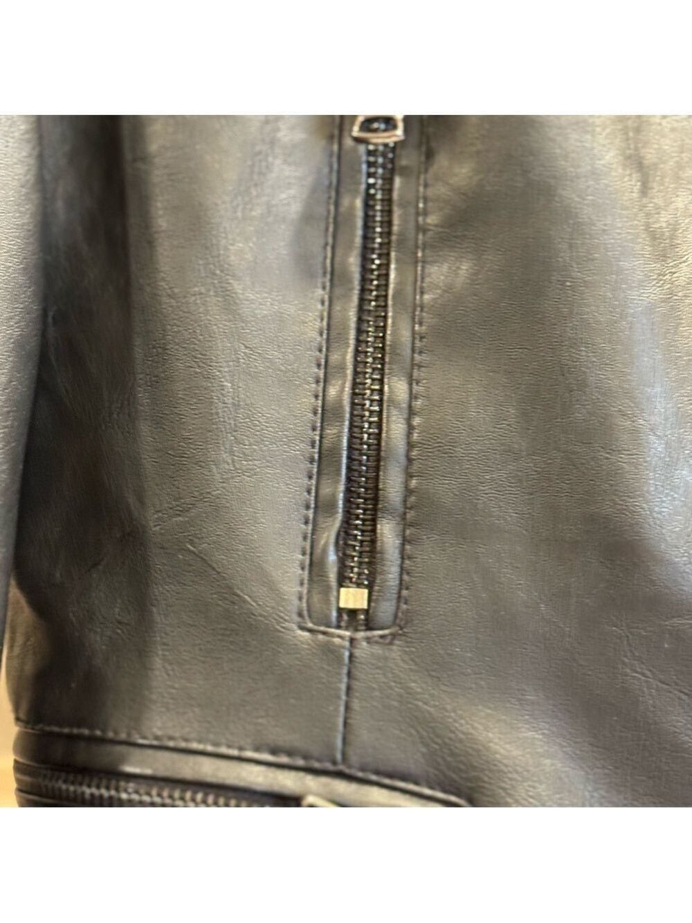 Philomena Petti New York Faux Leather Motorcycle Jacket Large - Picture 5 of 7